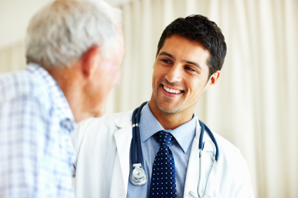 Patient talking to a doctor