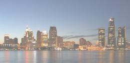 Detroit skyline at night